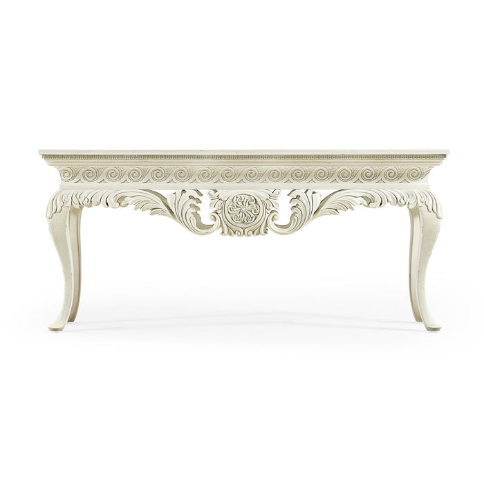 Jonathan Charles Incus Carved Console with Wood Top