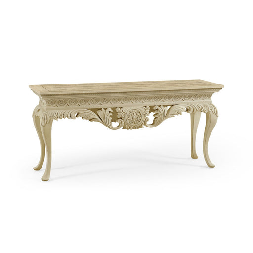 Jonathan Charles Incus Carved Console with Wood Top