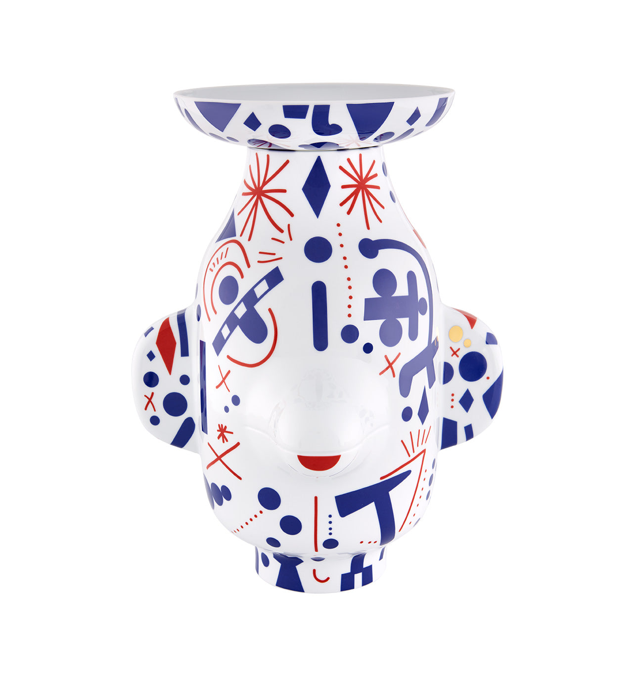 Vista Alegre Folkifunki Vase Grimace Whit Lid By Jaime Hayon