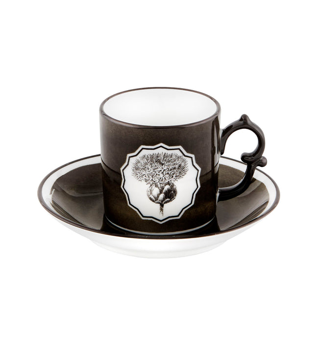 Vista Alegre Christian Lacroix - Herbariae Coffee Cup And Saucer Black By Christian Lacroix