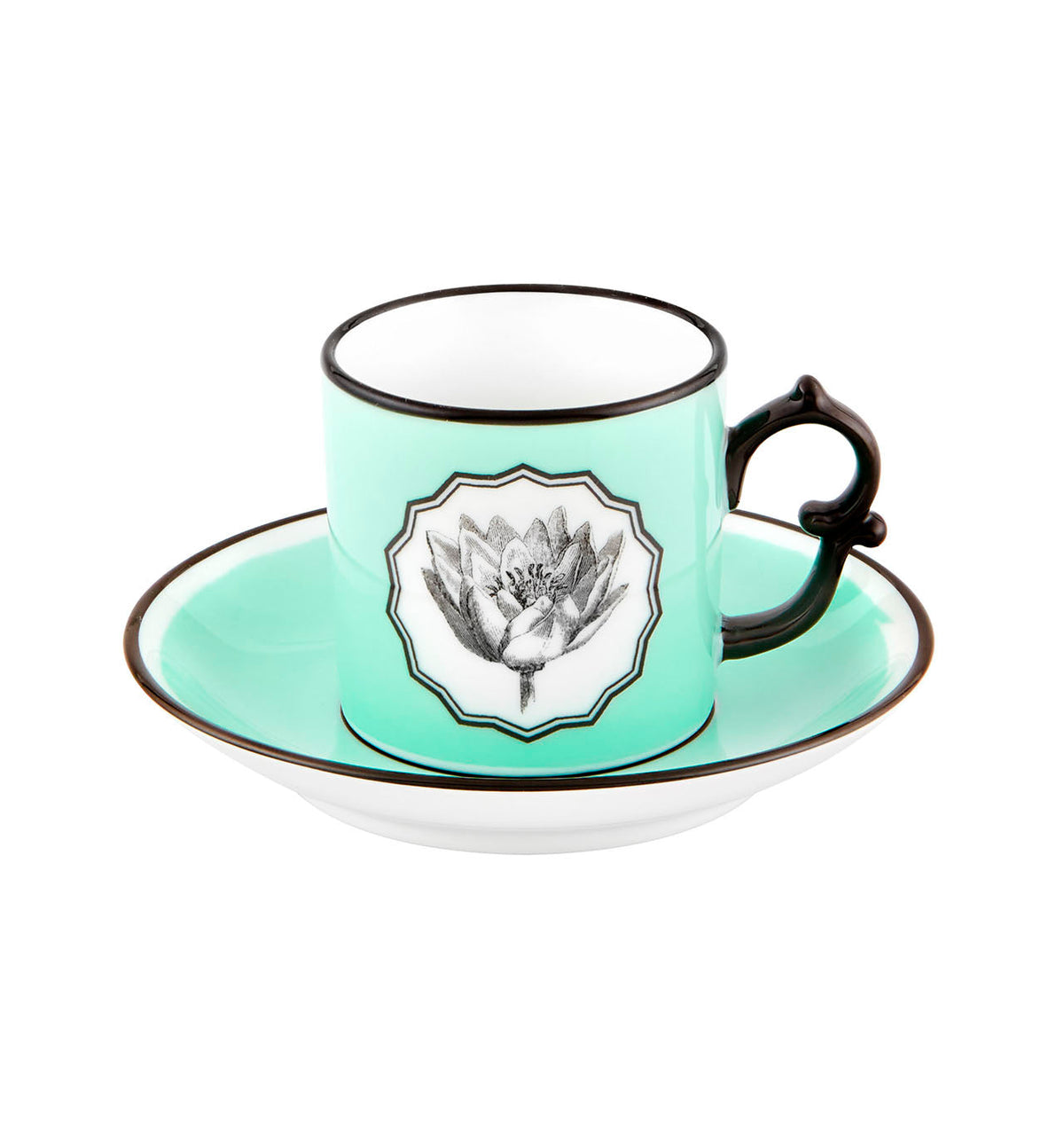 Vista Alegre Christian Lacroix - Herbariae Coffe Cups And Saucer Yellow And Green By Christian Lacroix - Set of 2
