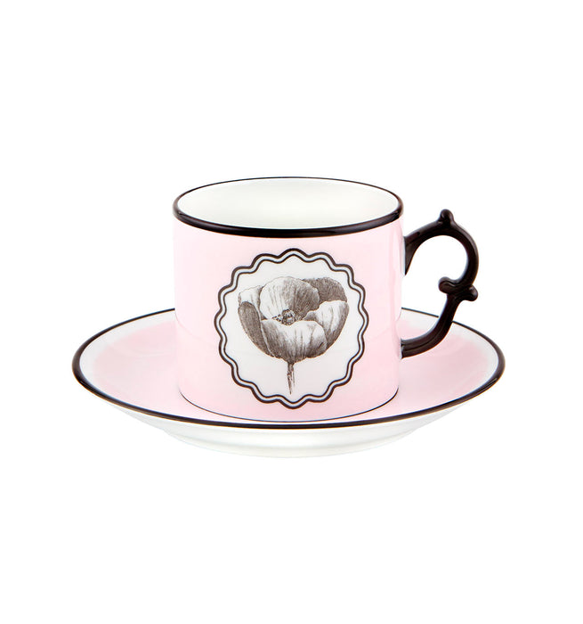 Vista Alegre Christian Lacroix - Herbariae Tea Cups And Saucer Pink And Peacock By Christian Lacroix - Set of 2