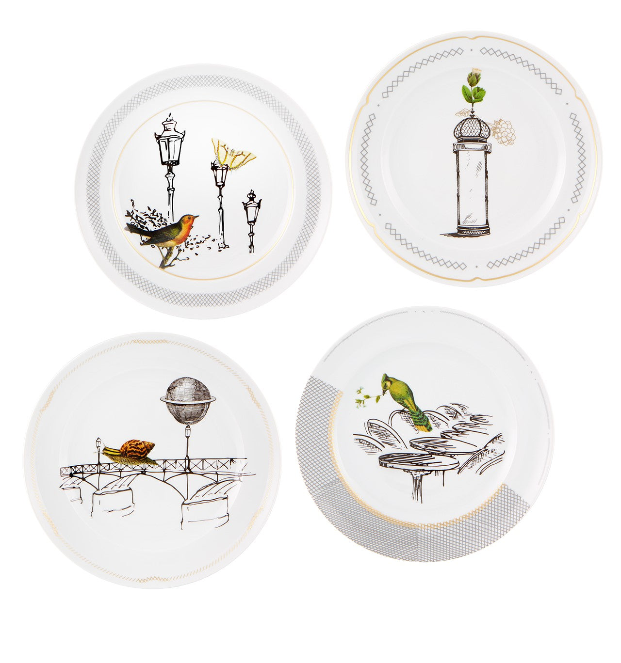 Vista Alegre Petites Histoires Dessert Plates - Set of 4