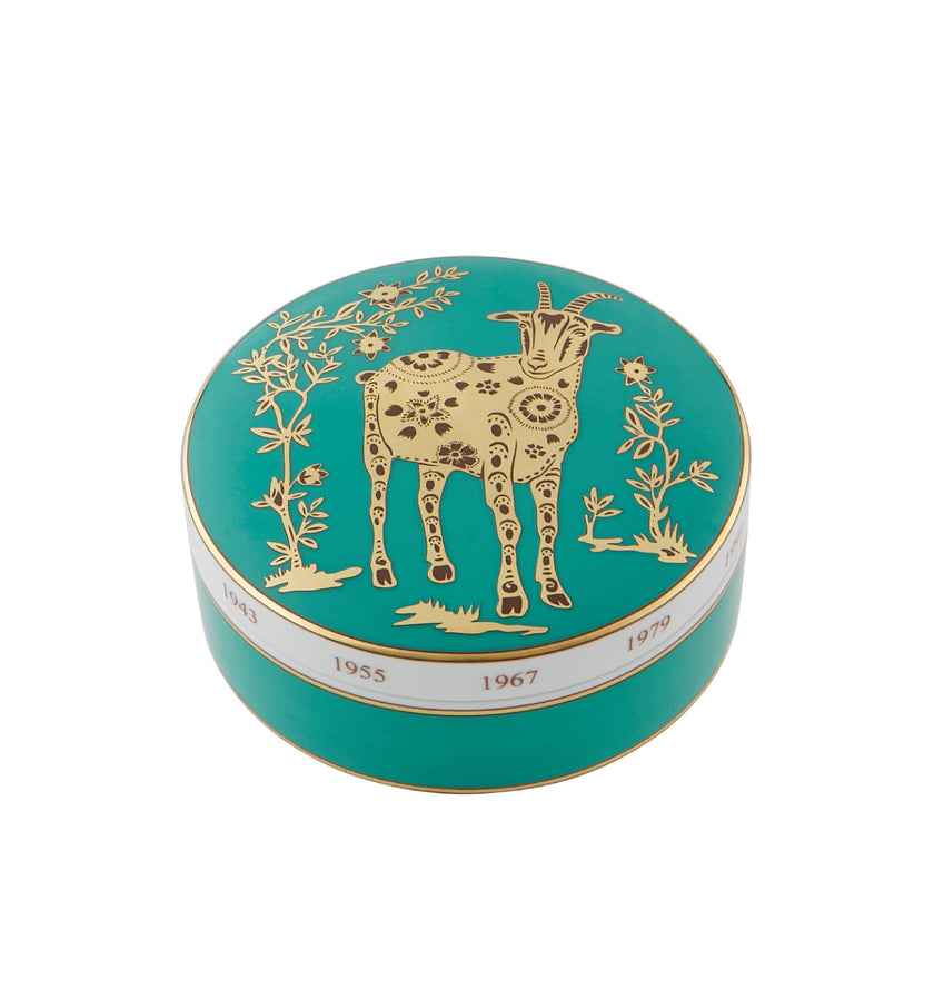 Vista Alegre Golden Large Round Box Sheep