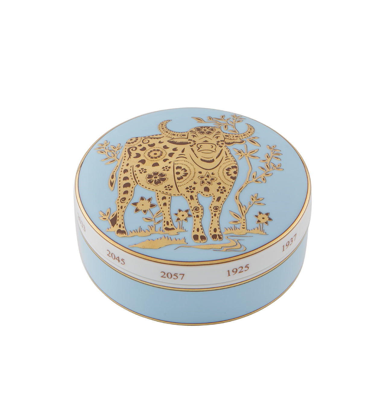 Vista Alegre Golden Large Round Box Ox