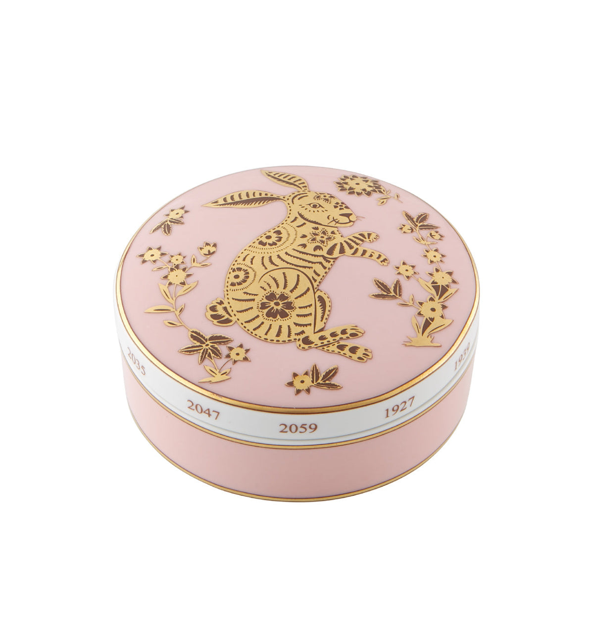 Vista Alegre Golden Large Round Box Rabbit