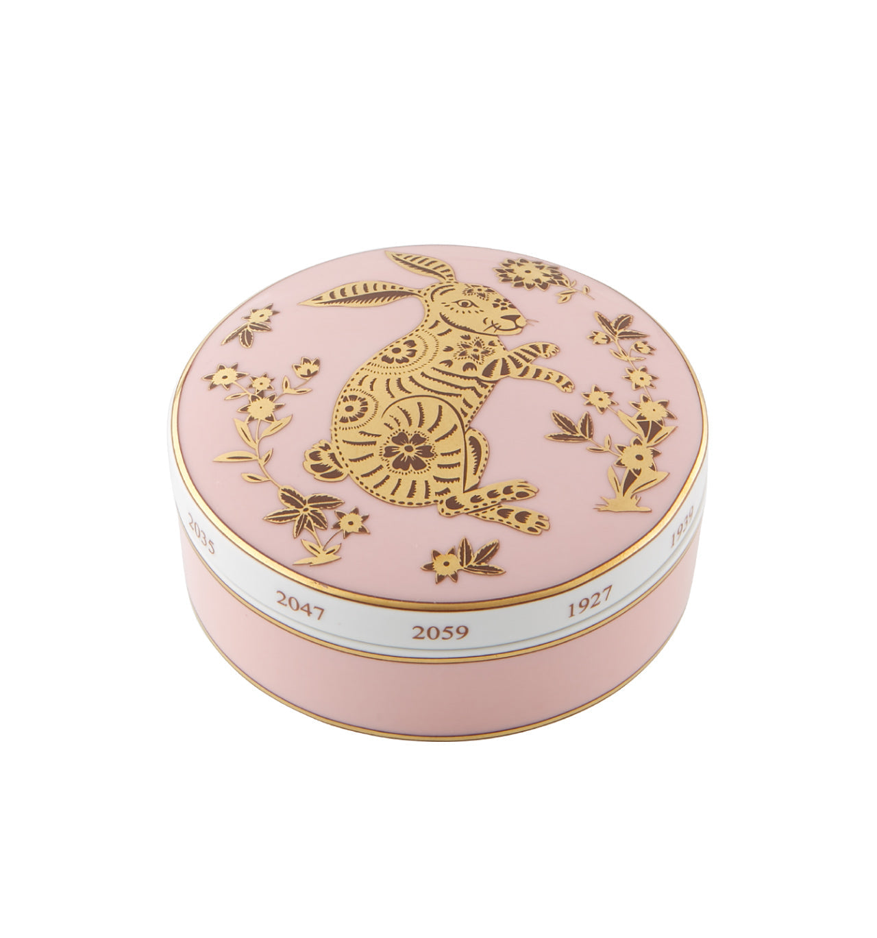 Vista Alegre Golden Large Round Box Rabbit