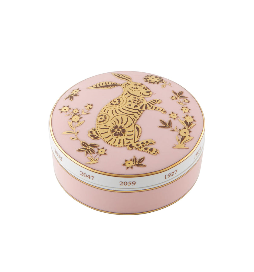 Vista Alegre Golden Large Round Box Rabbit
