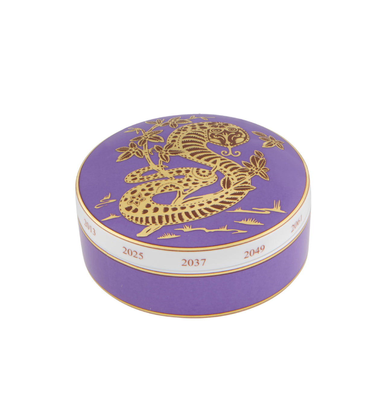 Vista Alegre Golden Large Round Box Snake