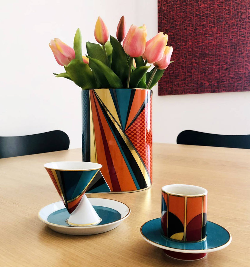 Vista Alegre Futurismo Espresso Cups And Saucers - Set of 4