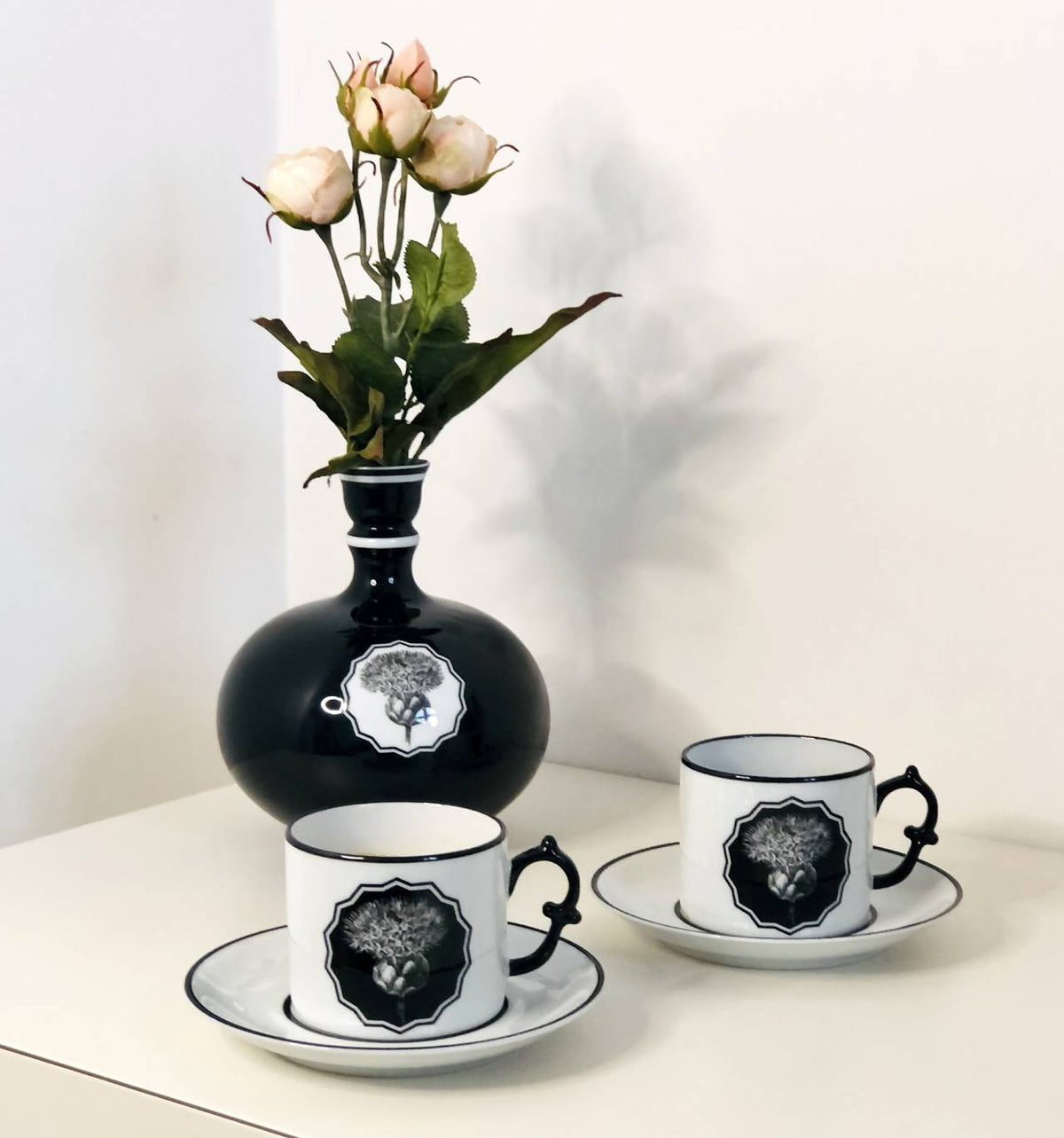 Vista Alegre Christian Lacroix - Herbariae Tea Cups And Saucer White By Christian Lacroix - Set of 2