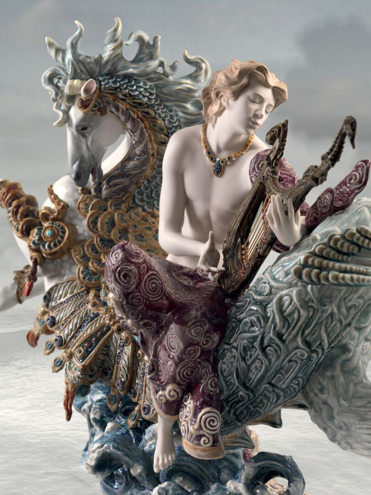 Lladro Arion on A Seahorse Sculpture - Limited Edition