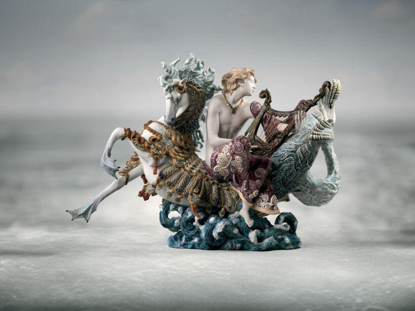 Lladro Arion on A Seahorse Sculpture - Limited Edition