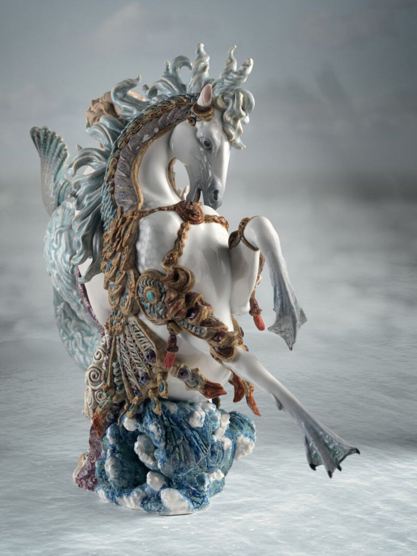 Lladro Arion on A Seahorse Sculpture - Limited Edition