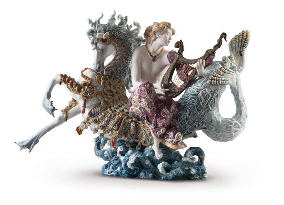 Lladro Arion on A Seahorse Sculpture - Limited Edition