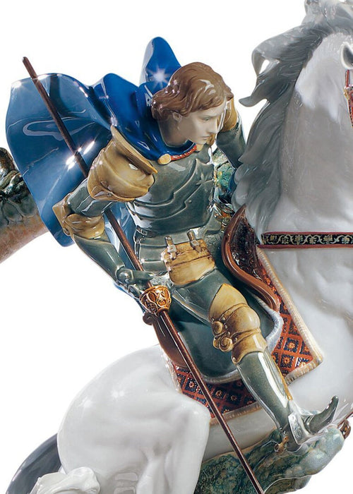 Lladro Saint George and the Dragon Sculpture - Limited Edition