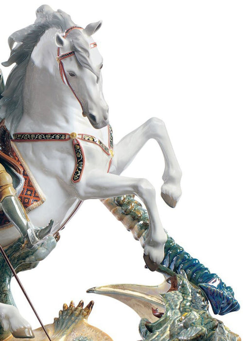 Lladro Saint George and the Dragon Sculpture - Limited Edition