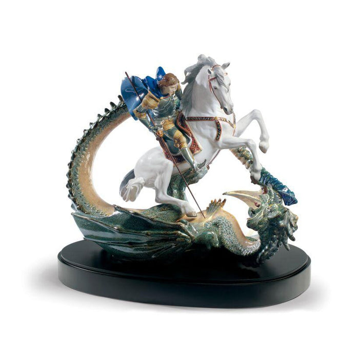 Lladro Saint George and the Dragon Sculpture - Limited Edition