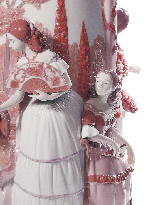 Lladro Ladies in Garden Vase Limited Edition