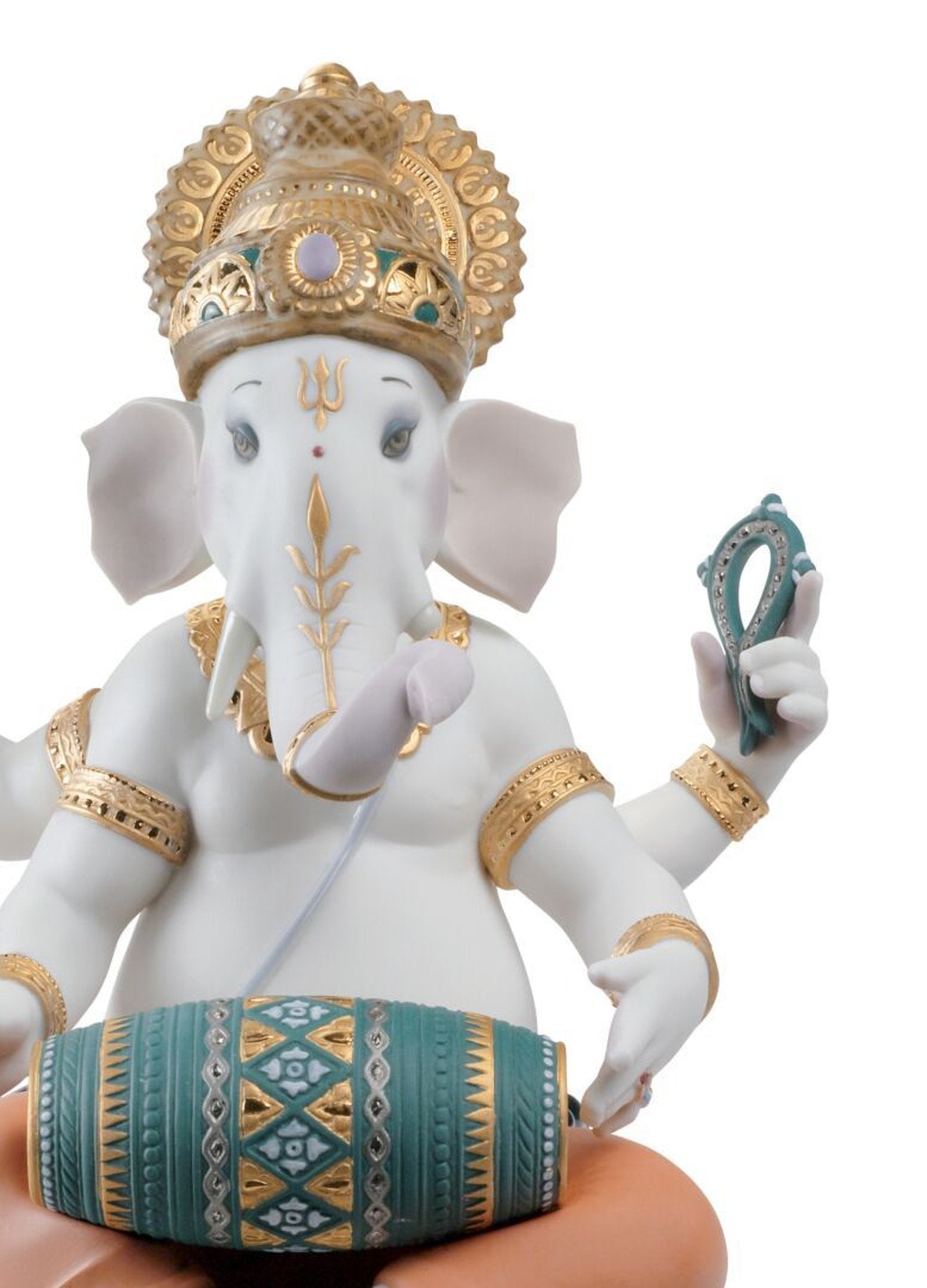 Lladro Mridangam Ganesha Figurine