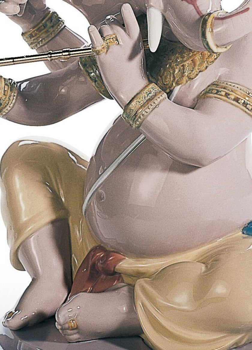 Lladro Bansuri Ganesha Figurine