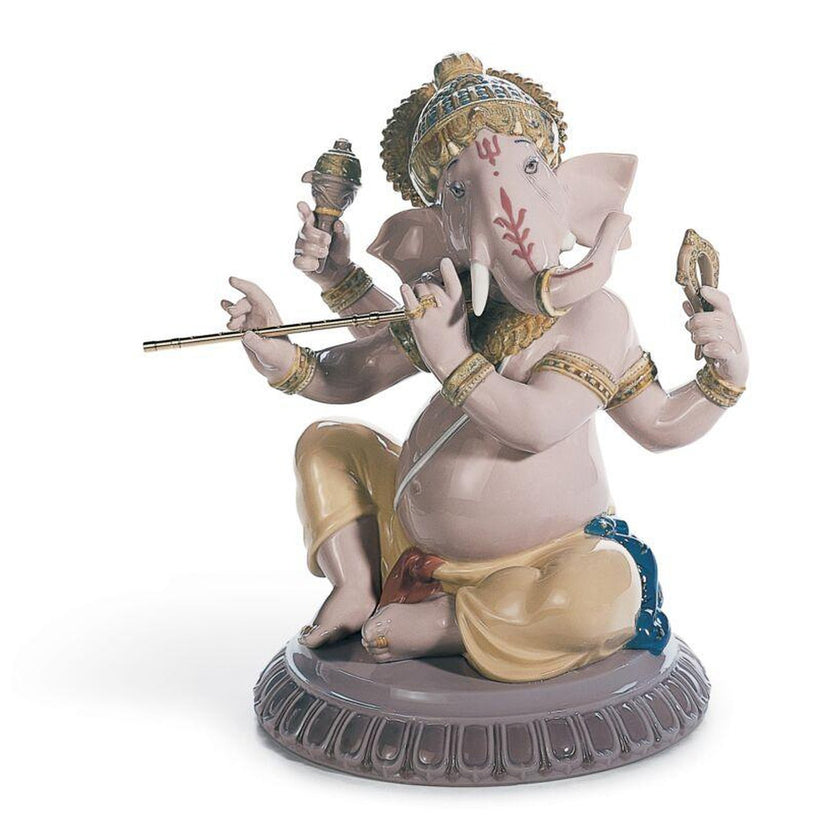 Lladro Bansuri Ganesha Figurine