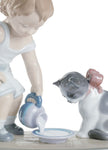 Lladro Kitty's Breakfast Time Figurine
