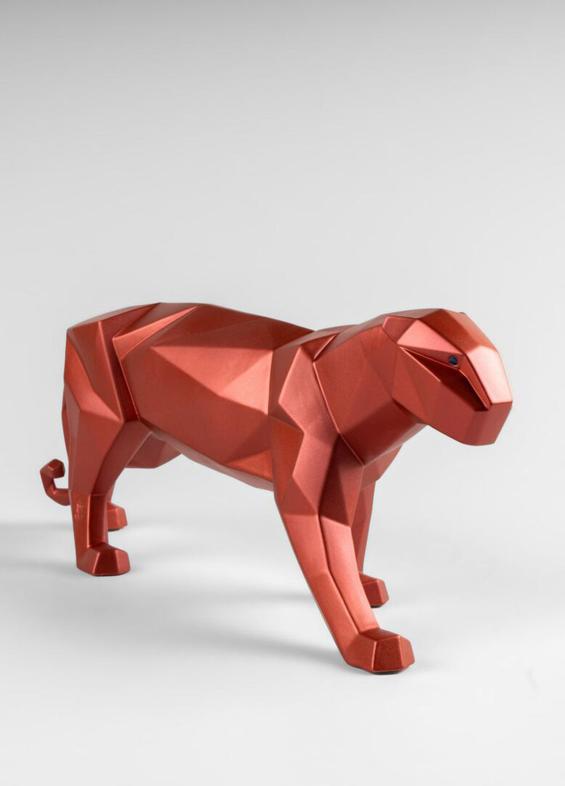 Lladro Panther Figurine Metallic Red