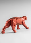 Lladro Panther Figurine Metallic Red