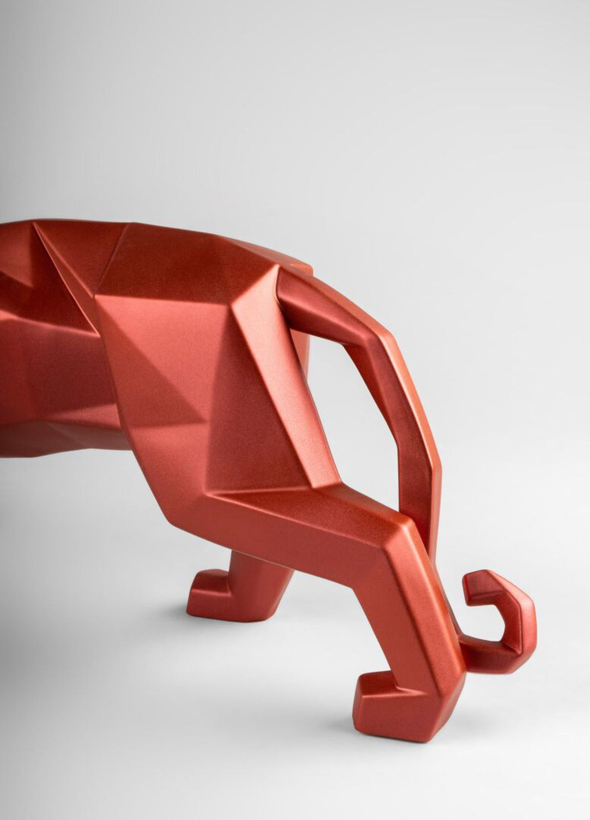 Lladro Panther Figurine Metallic Red