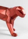 Lladro Panther Figurine Metallic Red
