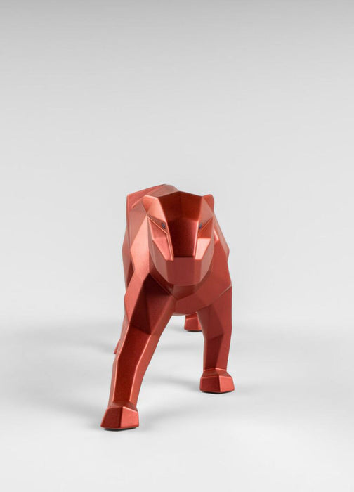 Lladro Panther Figurine Metallic Red