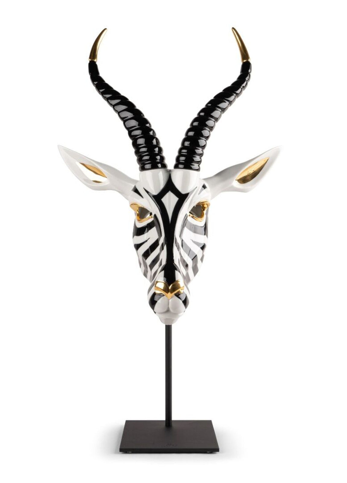 Lladro Antelope Mask Black and Gold