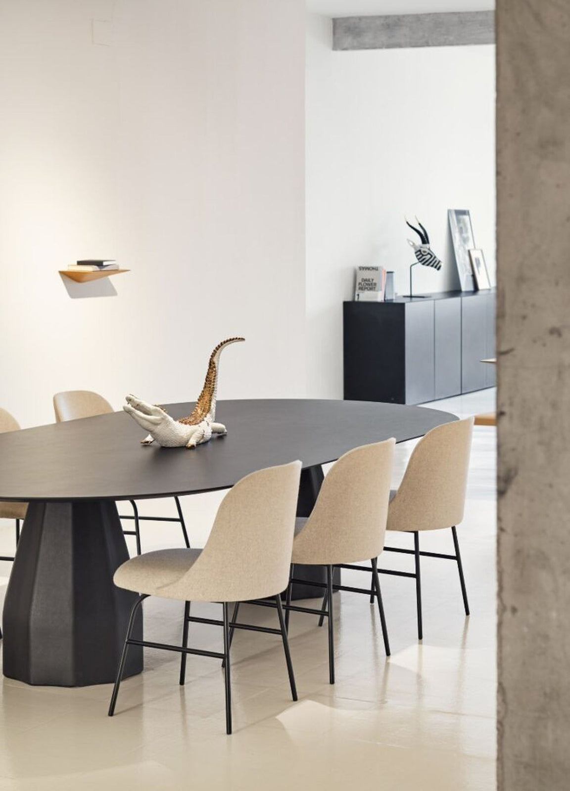 Lladro Crocodile Figurine White and Copper