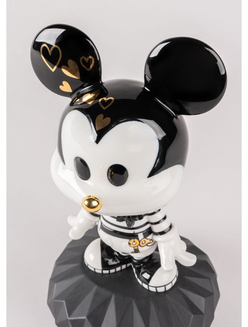 Lladro Mickey In Black And White
