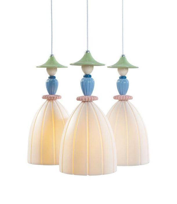 Lladro Mademoiselle Round Canopy 3 Lights Sharing Secrets Ceiling Lamp (US)