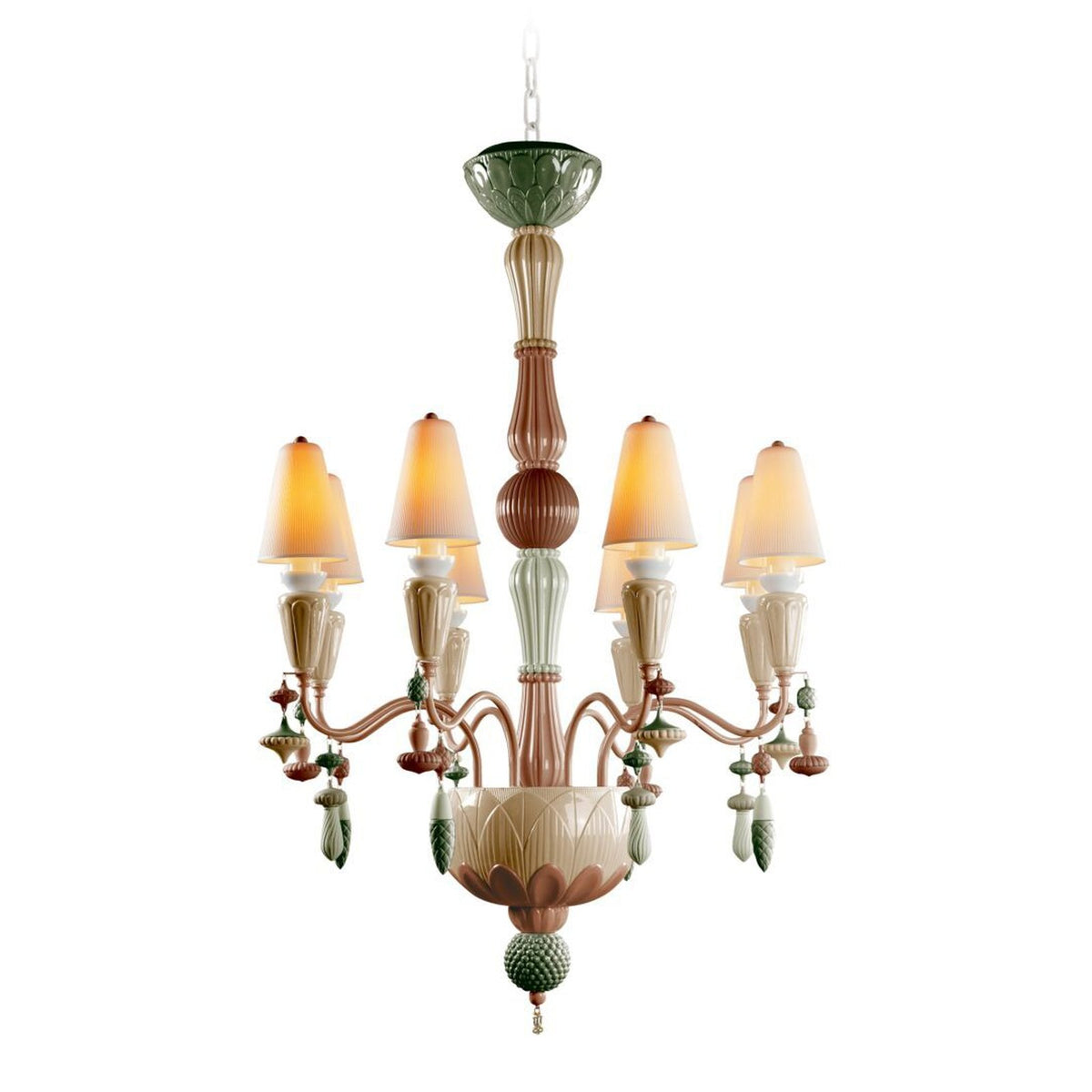 Lladro Ivy and Seed 8 Lights Chandelier Flat Model (US)