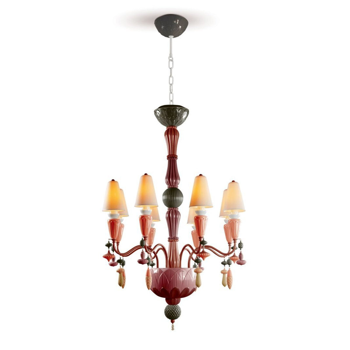 Lladro Ivy and Seed 8 Lights Chandelier Flat Model (US)