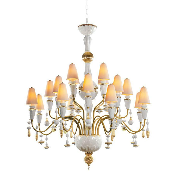 Lladro Ivy and Seed 20 Lights Chandelier Flat Model (US) - Medium