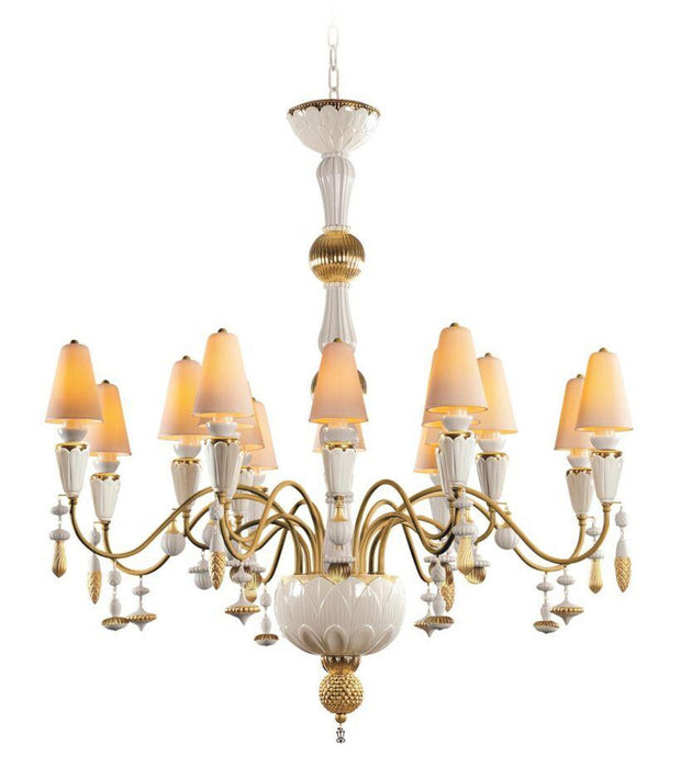 Lladro Ivy and Seed 16 Lights Chandelier Flat Model (US)