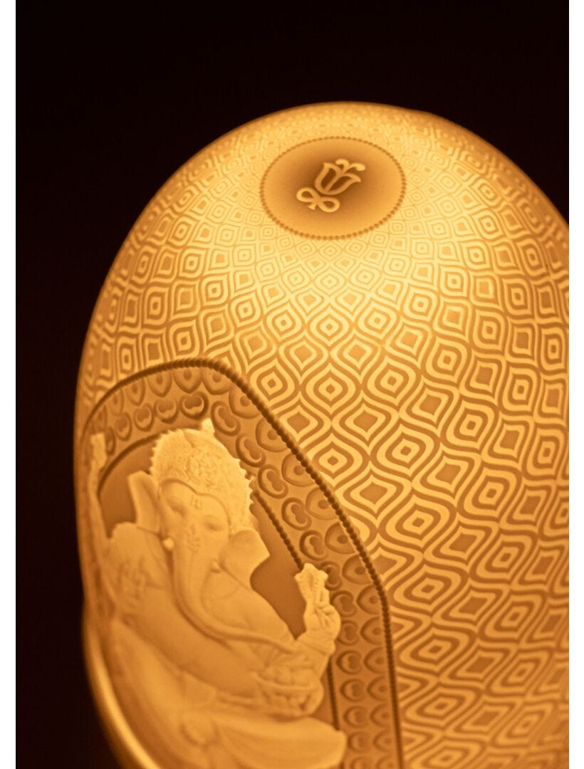 Lladro Lord Ganesha & Goddess Lakshmi Dome Lamp