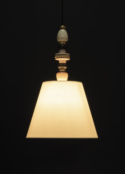 Lladro Firefly Ceiling Lamp Pink and Golden Luster (US)