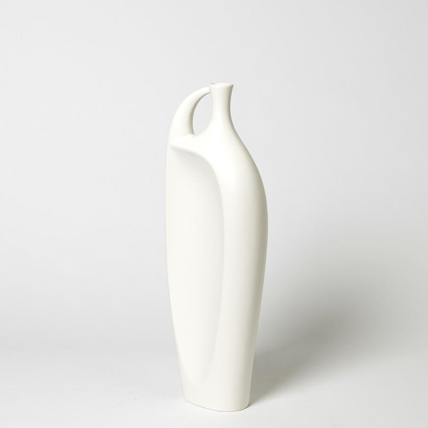 Global Views Matte White Indentation Vase