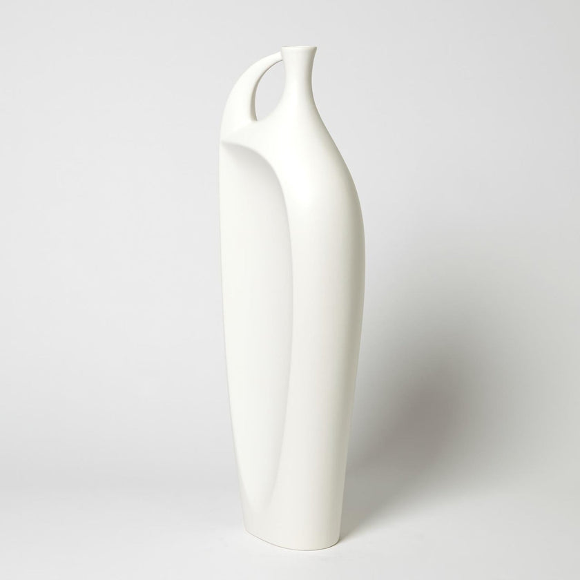 Global Views Matte White Indentation Vase