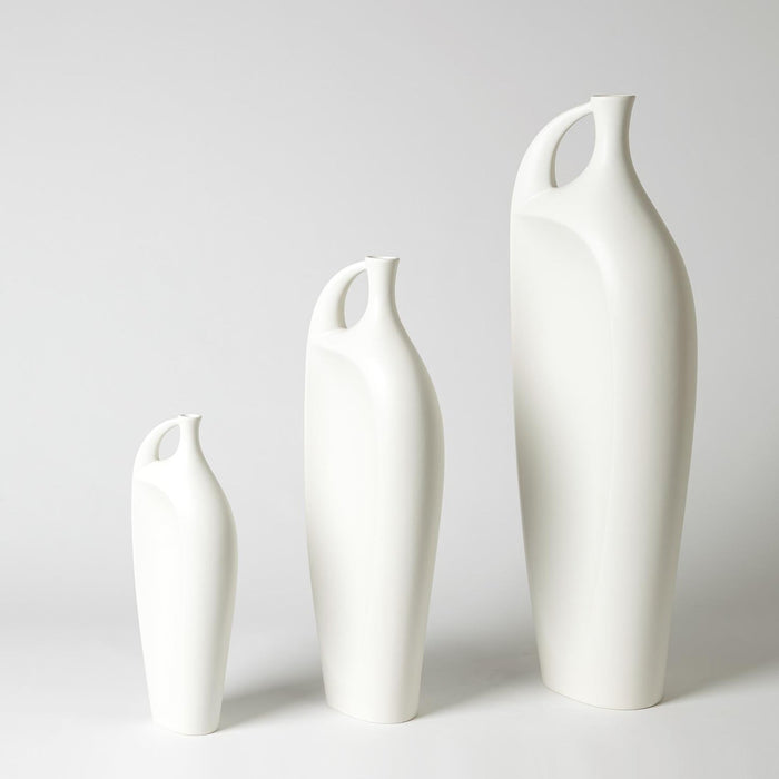 Global Views Indentation Vase-Matte White