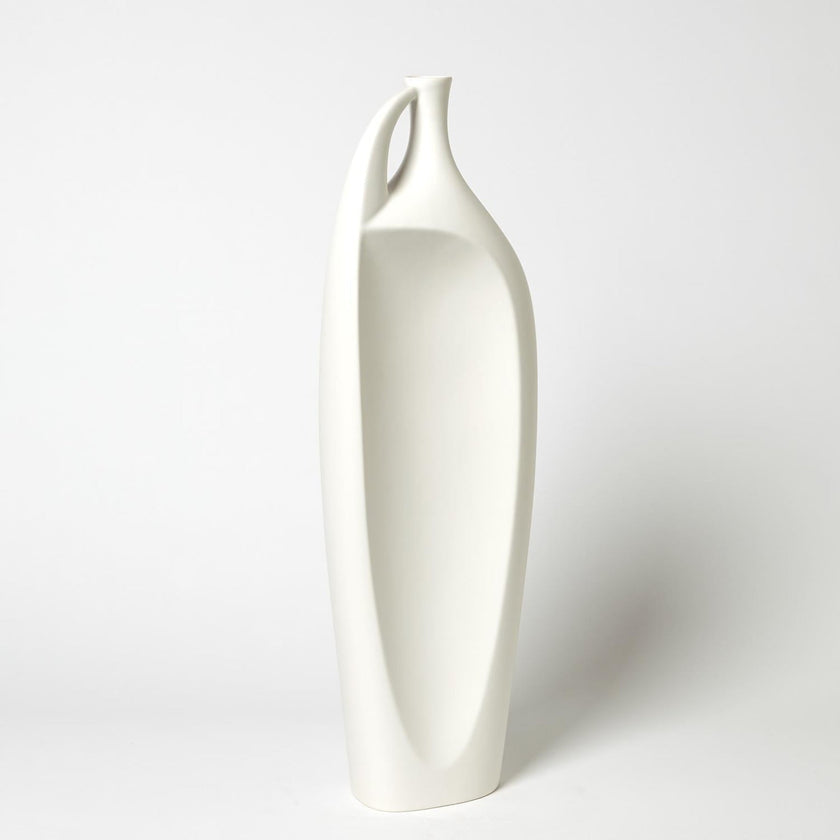 Global Views Matte White Indentation Vase