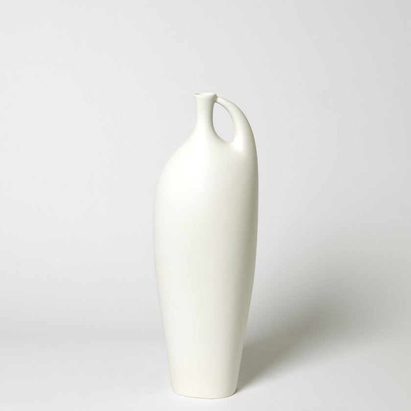 Global Views Matte White Indentation Vase