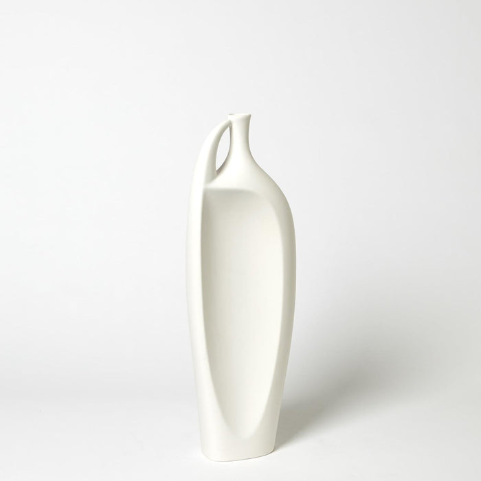 Global Views Indentation Vase-Matte White