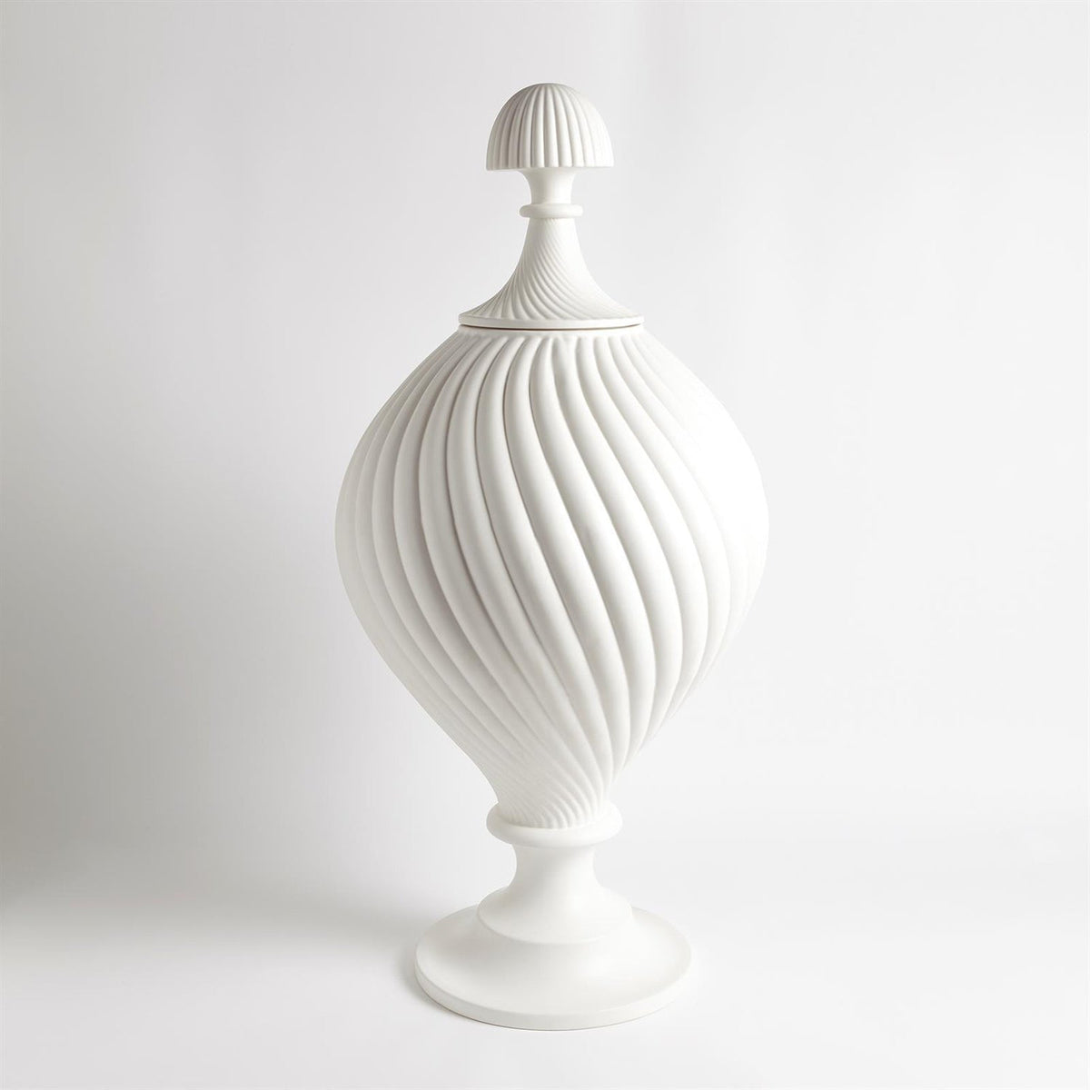 Global Views White Grande Swirl Jar