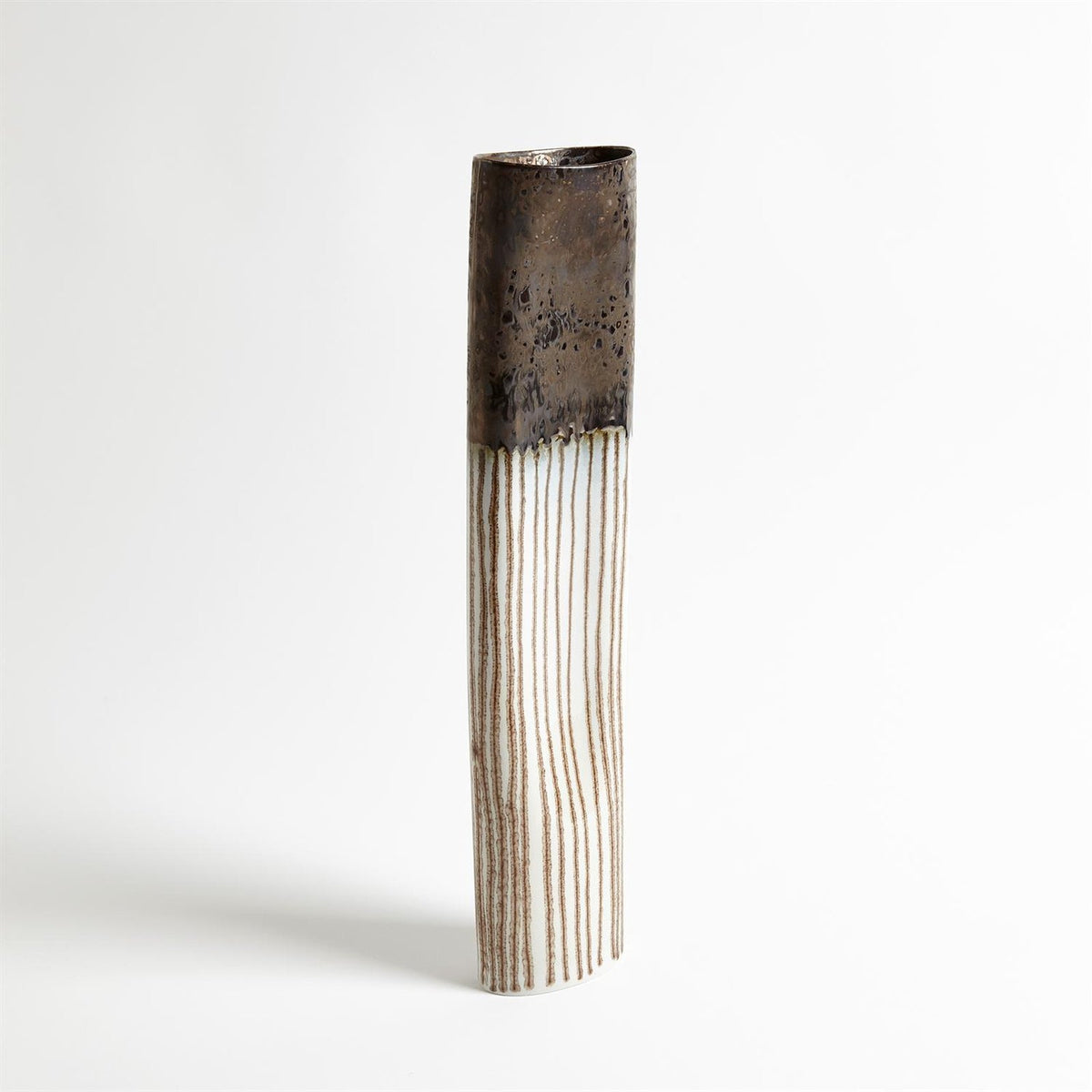 Global Views Reactive Bronze Stripe Oval Vase